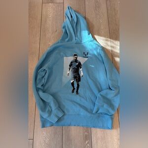 Men's Blue Graphic Hoodie Sweatshirt